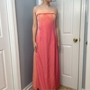 Gunne Sax Dress Formal Strapless Pink Prom Vintage Jessica McClintock Size Large